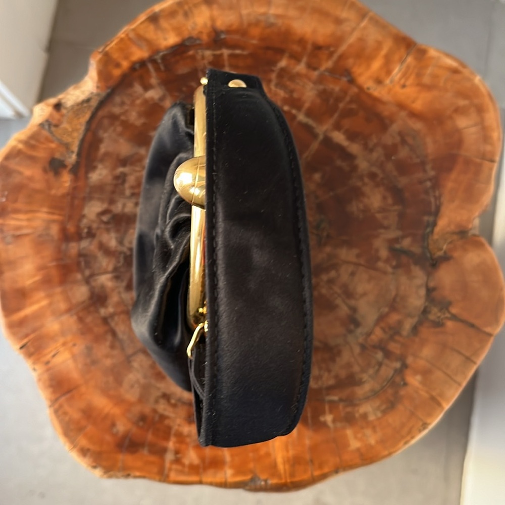 LULU GUINNESS mini black satin purse - Picture 6 of 9
